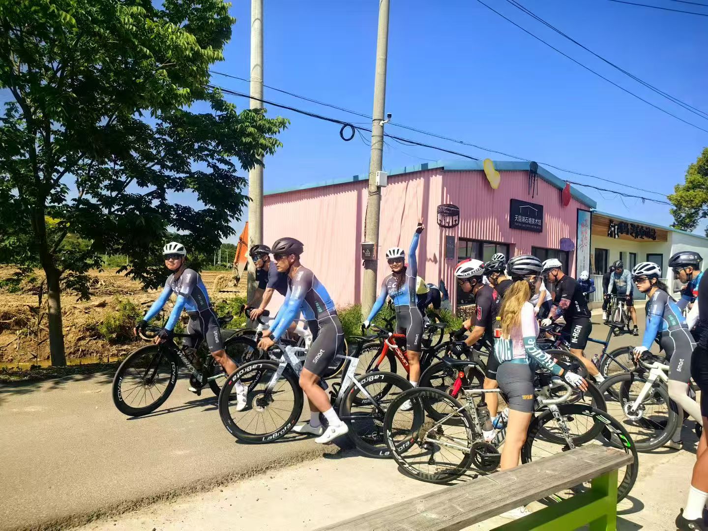 Captain Cola and other riders gathering before the ride