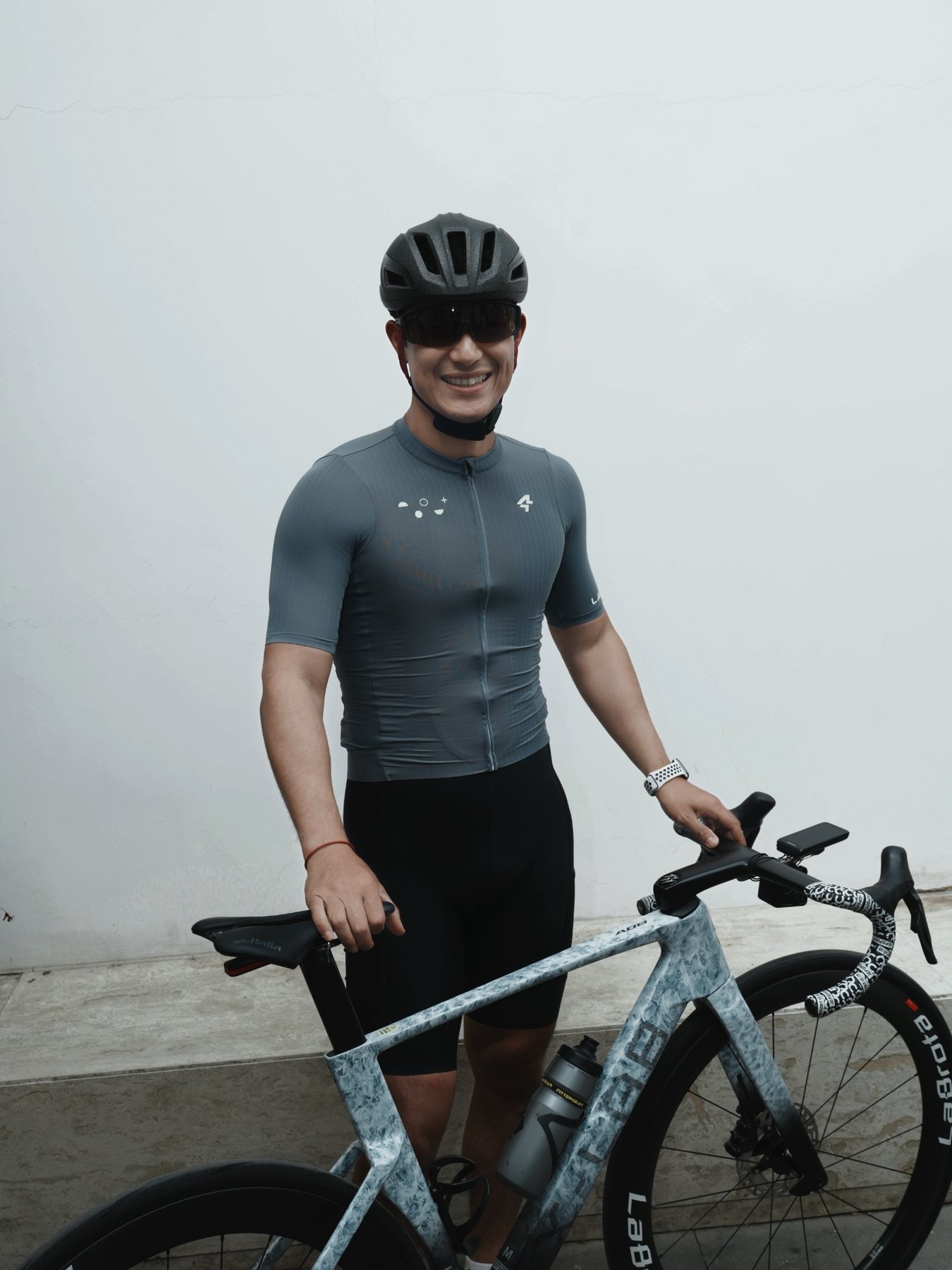 Captain Cola smiling portrait with LaBrota bike