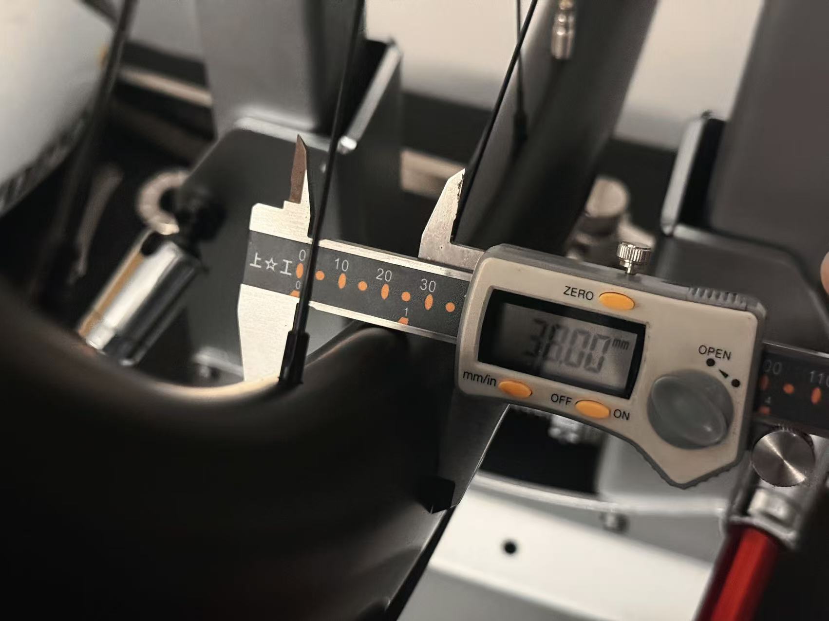 LaBrota Double. front outer width measured at 38.00 mm by digital caliper